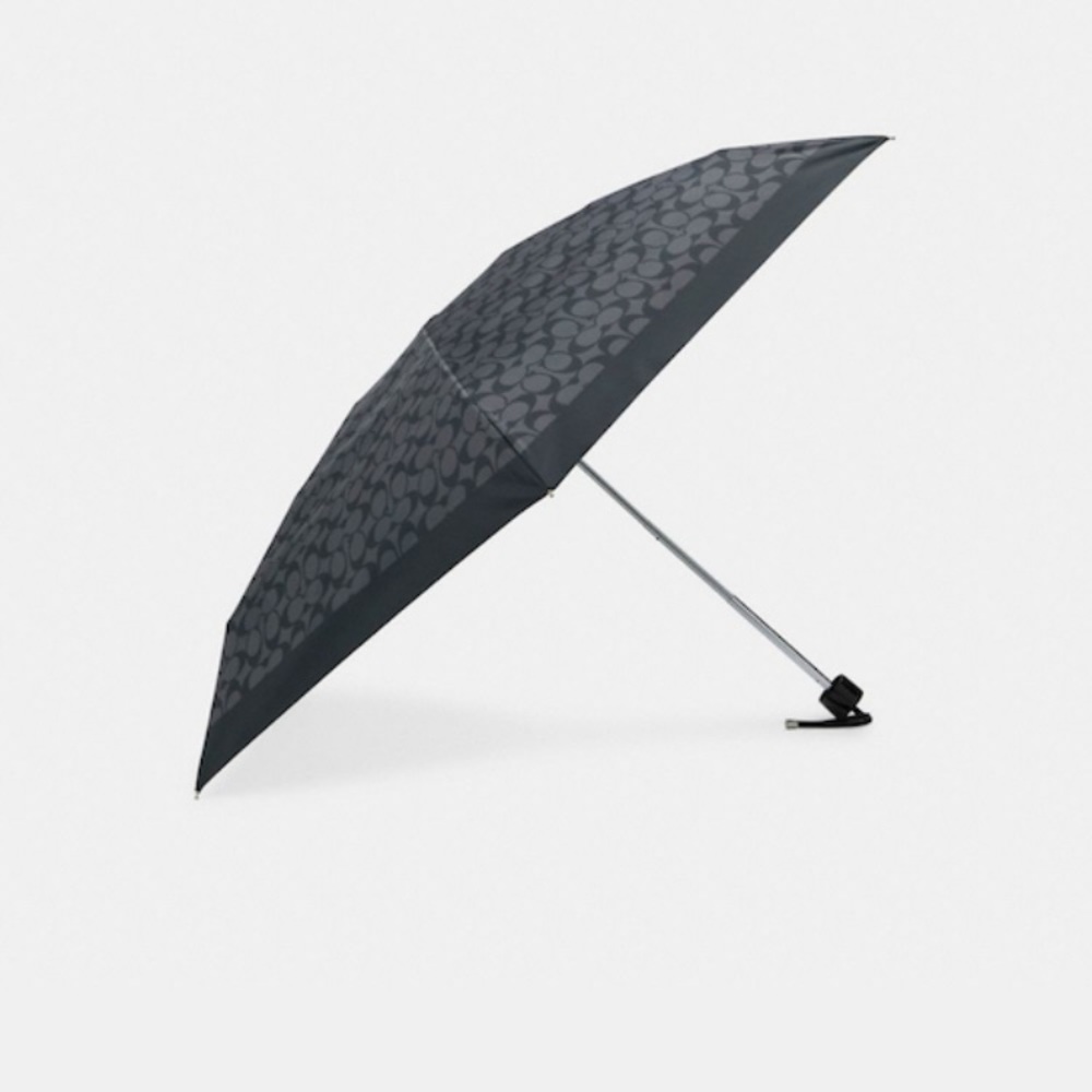 NEW COACH C4322 Graphite Mini Umbrella Compact Sig C Bag ReceiptTags NWT